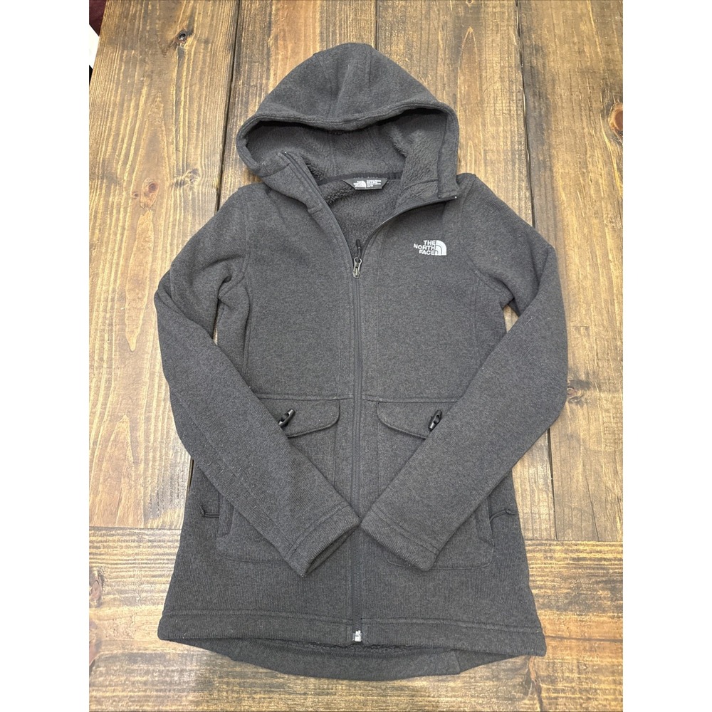 The North Face Women's Crescent Parka XS Gray Hooded Full‎ Zip Coat, Pockets